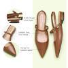 C.Paravano Women’s Slingback Flats | Pointed Toe Pumps | Kitten Heels for Women | Slingback Dress Shoes | Slingback Sandals(Brown Flats)