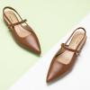 C.Paravano Women’s Slingback Flats | Pointed Toe Pumps | Kitten Heels for Women | Slingback Dress Shoes | Slingback Sandals(Brown Flats)