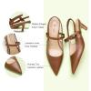 C.Paravano Women’s Slingback Flats | Pointed Toe Pumps | Kitten Heels for Women | Slingback Dress Shoes | Slingback Sandals(Brown Heels)