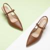 C.Paravano Women’s Slingback Flats | Pointed Toe Pumps | Kitten Heels for Women | Slingback Dress Shoes | Slingback Sandals(Brown Heels)