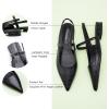 C.Paravano Women’s Slingback Flats | Pointed Toe Pumps | Kitten Heels for Women | Slingback Dress Shoes | Slingback Sandals(Croc Black Flats)