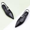 C.Paravano Women’s Slingback Flats | Pointed Toe Pumps | Kitten Heels for Women | Slingback Dress Shoes | Slingback Sandals(Croc Black Flats)