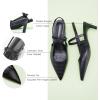 C.Paravano Women’s Slingback Flats | Pointed Toe Pumps | Kitten Heels for Women | Slingback Dress Shoes | Slingback Sandals(Croc Black Heels)
