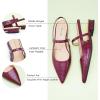C.Paravano Women’s Slingback Flats | Pointed Toe Pumps | Kitten Heels for Women | Slingback Dress Shoes | Slingback Sandals(Croc Deep Purple Flats)