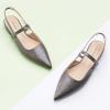 C.Paravano Women’s Slingback Flats | Pointed Toe Pumps | Kitten Heels for Women | Slingback Dress Shoes | Slingback Sandals(Croc Grey Flats)