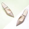 C.Paravano Women’s Slingback Flats | Pointed Toe Pumps | Kitten Heels for Women | Slingback Dress Shoes | Slingback Sandals(Croc Light Coffee Heels)