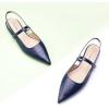 C.Paravano Women’s Slingback Flats | Pointed Toe Pumps | Kitten Heels for Women | Slingback Dress Shoes | Slingback Sandals(Croc Navy Flats)