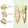 C.Paravano Women’s Slingback Flats | Pointed Toe Pumps | Kitten Heels for Women | Slingback Dress Shoes | Slingback Sandals(Gold Flats)