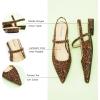 C.Paravano Women’s Slingback Flats | Pointed Toe Pumps | Kitten Heels for Women | Slingback Dress Shoes | Slingback Sandals(Leopard Flats)