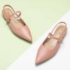 C.Paravano Women’s Slingback Flats | Pointed Toe Pumps | Kitten Heels for Women | Slingback Dress Shoes | Slingback Sandals(Pink Flats)