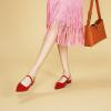 C.Paravano Women’s Slingback Flats | Pointed Toe Pumps | Kitten Heels for Women | Slingback Dress Shoes | Slingback Sandals(Red Flats)