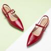 C.Paravano Women’s Slingback Flats | Pointed Toe Pumps | Kitten Heels for Women | Slingback Dress Shoes | Slingback Sandals(Red Flats)