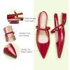 C.Paravano Women’s Slingback Flats | Pointed Toe Pumps | Kitten Heels for Women | Slingback Dress Shoes | Slingback Sandals(Red Flats)