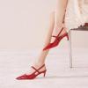 C.Paravano Women’s Slingback Flats | Pointed Toe Pumps | Kitten Heels for Women | Slingback Dress Shoes | Slingback Sandals(Red Heels)