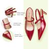 C.Paravano Women’s Slingback Flats | Pointed Toe Pumps | Kitten Heels for Women | Slingback Dress Shoes | Slingback Sandals(Red Heels)