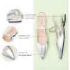 C.Paravano Women’s Slingback Flats | Pointed Toe Pumps | Kitten Heels for Women | Slingback Dress Shoes | Slingback Sandals(Silver Flats)