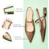 C.Paravano Women’s Slingback Flats | Pointed Toe Pumps | Kitten Heels for Women | Slingback Dress Shoes | Slingback Sandals(Snakeskin Brown Flats)