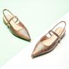 C.Paravano Women’s Slingback Flats | Pointed Toe Pumps | Kitten Heels for Women | Slingback Dress Shoes | Slingback Sandals(Snakeskin Brown Flats)