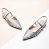 C.Paravano Women’s Slingback Flats | Pointed Toe Pumps | Kitten Heels for Women | Slingback Dress Shoes | Slingback Sandals(Snakeskin Light Grey Flats)