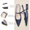 C.Paravano Women’s Slingback Flats | Pointed Toe Pumps | Kitten Heels for Women | Slingback Dress Shoes | Slingback Sandals(Snakeskin Navy Flats)