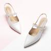C.Paravano Women’s Slingback Flats | Pointed Toe Pumps | Kitten Heels for Women | Slingback Dress Shoes | Slingback Sandals(White Heels)
