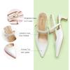 C.Paravano Women’s Slingback Flats | Pointed Toe Pumps | Kitten Heels for Women | Slingback Dress Shoes | Slingback Sandals(White Heels)