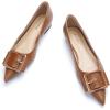 C.Paravano Women’s Flats | Pointed Toe Ballet Shoes | Work Shoes for Women | Comfortable Flats(Brown)