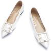 C.Paravano Women’s Flats | Pointed Toe Ballet Shoes | Work Shoes for Women | Comfortable Flats(White)