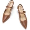 C.Paravano Women’s Slingback Flats | Pointed Toe Pumps | Kitten Heels for Women | Slingback Dress Shoes | Slingback Sandals(Brown Heels)