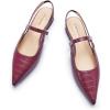 C.Paravano Women’s Slingback Flats | Pointed Toe Pumps | Kitten Heels for Women | Slingback Dress Shoes | Slingback Sandals(Croc Deep Purple Flats)