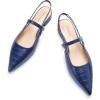 C.Paravano Women’s Slingback Flats | Pointed Toe Pumps | Kitten Heels for Women | Slingback Dress Shoes | Slingback Sandals(Croc Navy Flats)