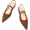 C.Paravano Women’s Slingback Flats | Pointed Toe Pumps | Kitten Heels for Women | Slingback Dress Shoes | Slingback Sandals(Leopard-n Flats)