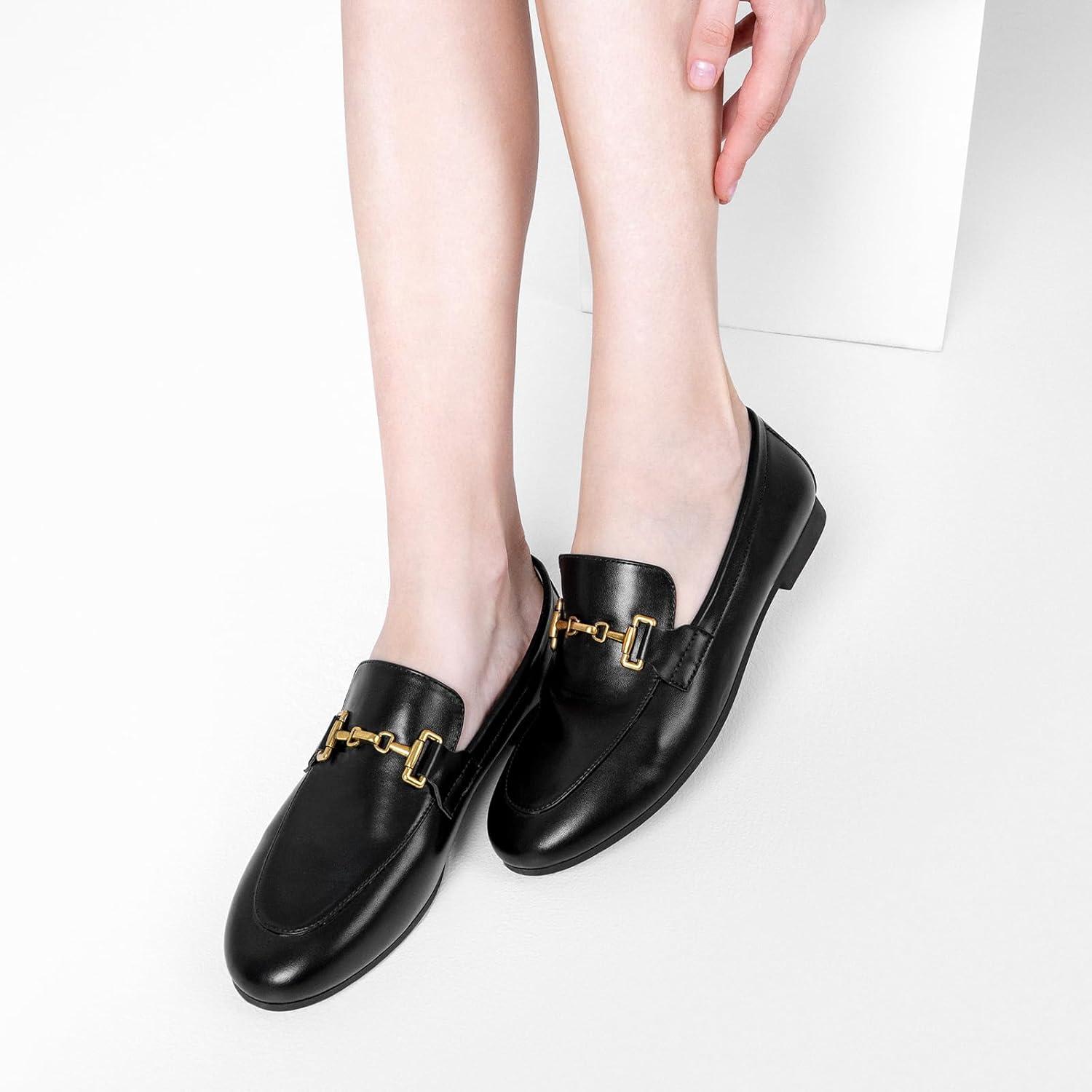 imageCParavano Loafers for Women Penny Loafers Slipon Flats Shoes Moccasin for Walking Womens Loafer Flat Business Casual ShoeBlack
