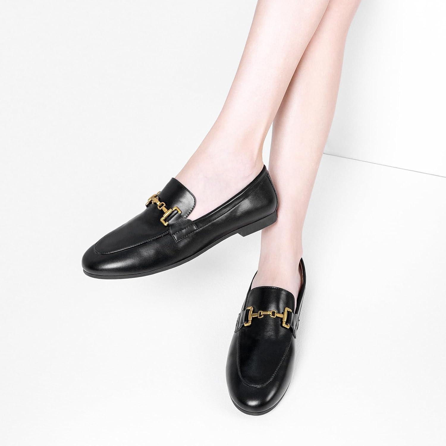 imageCParavano Loafers for Women Penny Loafers Slipon Flats Shoes Moccasin for Walking Womens Loafer Flat Business Casual ShoeBlack