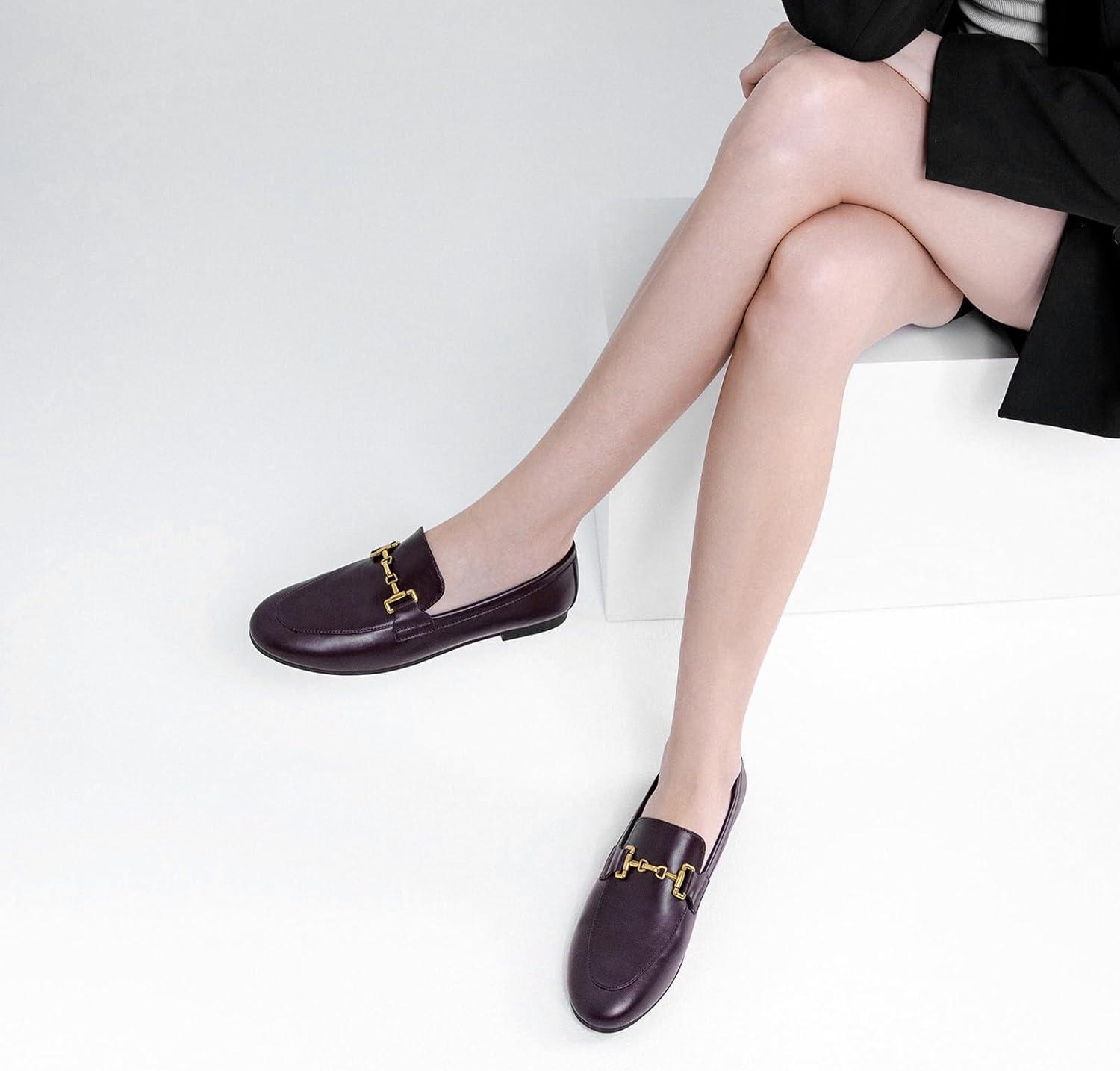 imageCParavano Loafers for Women Penny Loafers Slipon Flats Shoes Moccasin for Walking Womens Loafer Flat Business Casual ShoeBurgundy