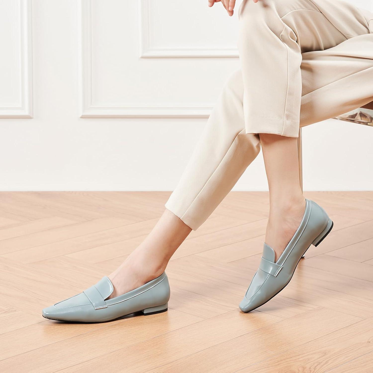imageCParavano Womens Loafer Flat Loafers for Women Slipon Flats Shoes Business Casual Shoe Slipon Penny Loafers for WomenL1blue