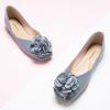 C.Paravano Ballet Flats for Women | Women’s Flats | Square Toe | Slip On Dress Shoes | Satin Flower Shoes(Blue)