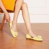 C.Paravano Ballet Flats for Women | Women’s Flats | Square Toe | Slip On Dress Shoes | Satin Flower Shoes(Light Yellow)
