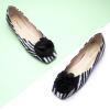 C.Paravano Ballet Flats for Women | Women’s Flats | Square Toe | Slip On Dress Shoes | Satin Flower Shoes(Zebra)