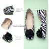 C.Paravano Ballet Flats for Women | Women’s Flats | Square Toe | Slip On Dress Shoes | Satin Flower Shoes(Zebra)