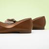 C.Paravano Flats for Women | Women’s Flats | Square Toe Flats | Ballet Flat | Low Heels for Women(Brown)