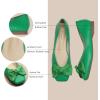 C.Paravano Flats for Women | Women’s Flats | Square Toe Flats | Ballet Flat | Low Heels for Women(Green)