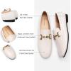 C.Paravano Loafers for Women | Penny Loafers | Slip-on Flats Shoes | Moccasin for Walking | Women’s Loafer Flat | Business Casual Shoe(White)