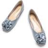 C.Paravano Ballet Flats for Women | Women’s Flats | Square Toe | Slip On Dress Shoes | Satin Flower Shoes(Blue)