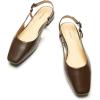 C.Paravano Slingback Flats | Sandals Women | Low Heels | Square Toe Flat | Block Heel Slingback Sandals(Coffee)