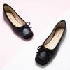 C.Paravano Ballet Flats | Square Toe Shoes | Bow Slip Ons | Ballet Shoes for Women | Dressy Flats for Women(Black)