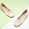 C.Paravano Ballet Flats | Square Toe Shoes | Bow Slip Ons | Ballet Shoes for Women | Dressy Flats for Women(Champagne)