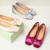 C.Paravano Ballet Flats | Square Toe Shoes | Bow Slip Ons | Ballet Shoes for Women | Dressy Flats for Women(Champagne)