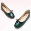C.Paravano Ballet Flats | Square Toe Shoes | Bow Slip Ons | Ballet Shoes for Women | Dressy Flats for Women(Dark Green)