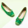 C.Paravano Ballet Flats | Square Toe Shoes | Bow Slip Ons | Ballet Shoes for Women | Dressy Flats for Women(Green)